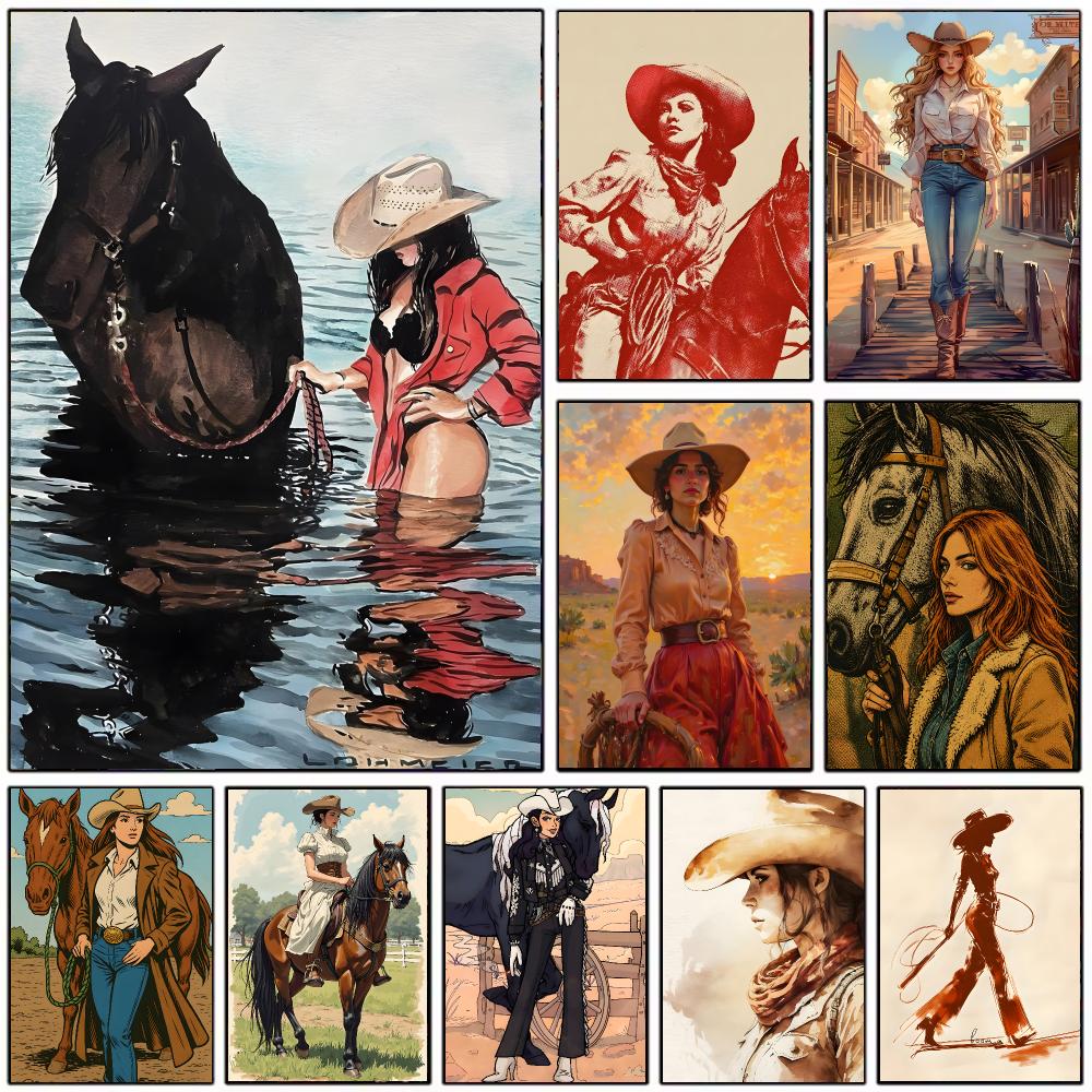 Vintage Cowgirl Theme Poster M - Vintage Collectible Posters recension och pris