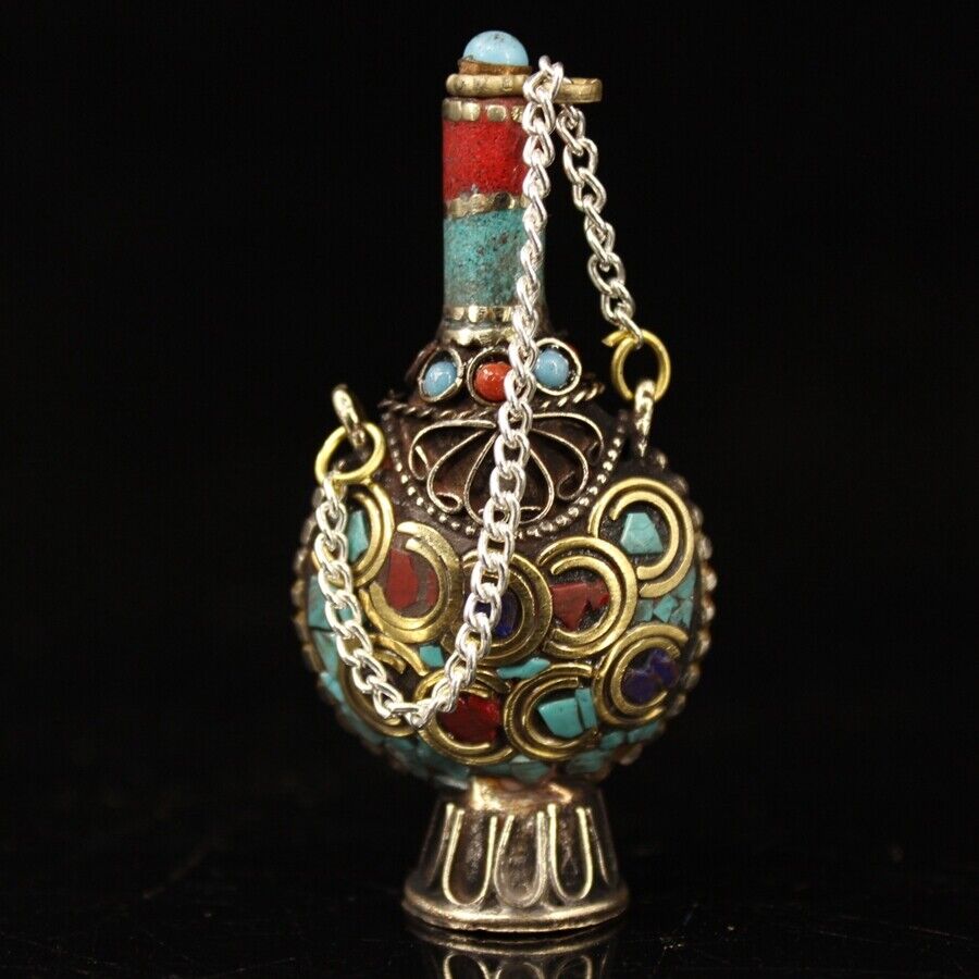 Collection Chinese brass inlai - Vintage Collectible Bottles recension och pris