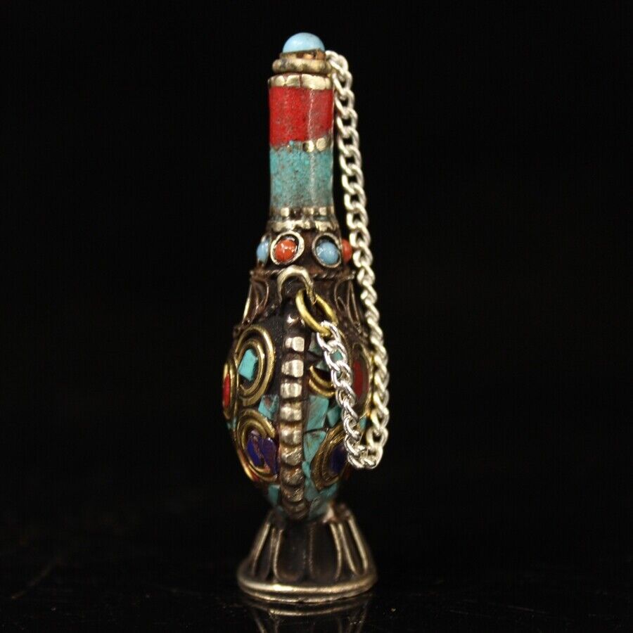 Collection Chinese brass inlai - Vintage Collectible Bottles recension och pris