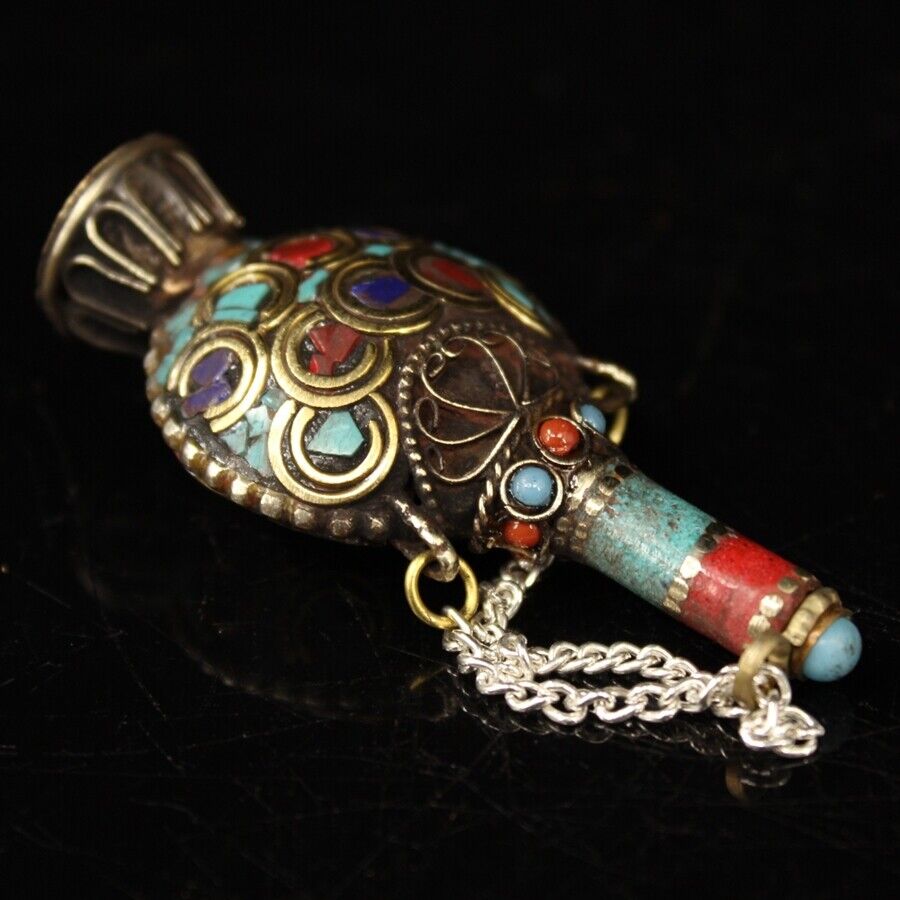 Collection Chinese brass inlai - Vintage Collectible Bottles recension och pris