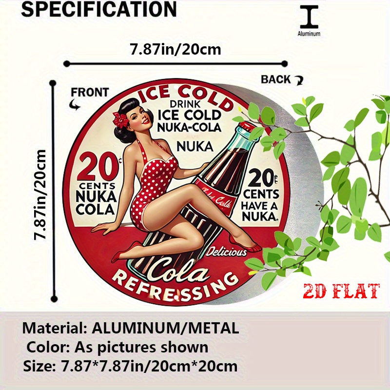 2D Flat, 1pc Retro Pin-Up 7.87 - Vintage Collectible Plates recension och pris