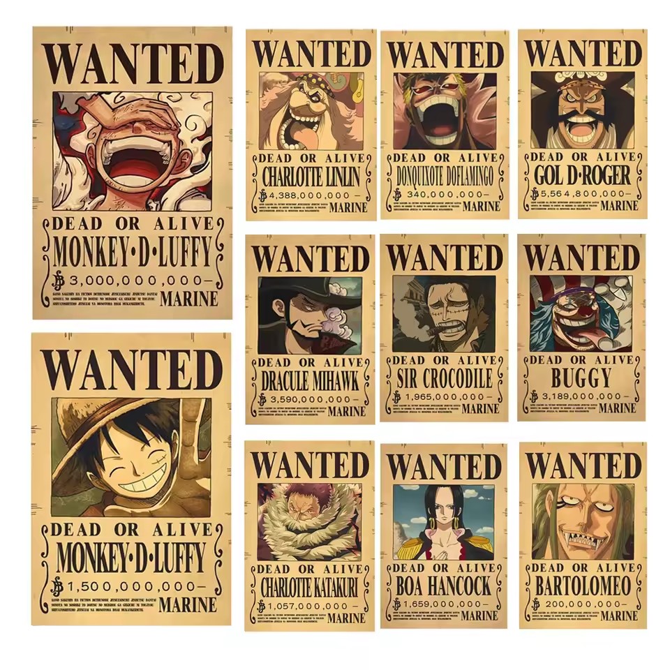 Anime One Piece Bounty Wanted  - Vintage Collectible Posters recension och pris