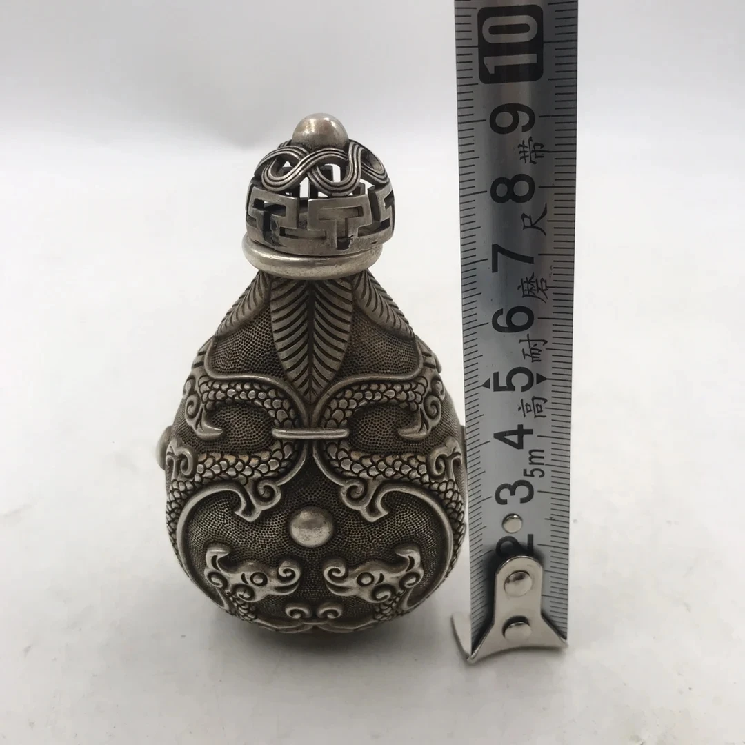 Chinese White Bronze Snuff Bot - Vintage Collectible Bottles recension och pris