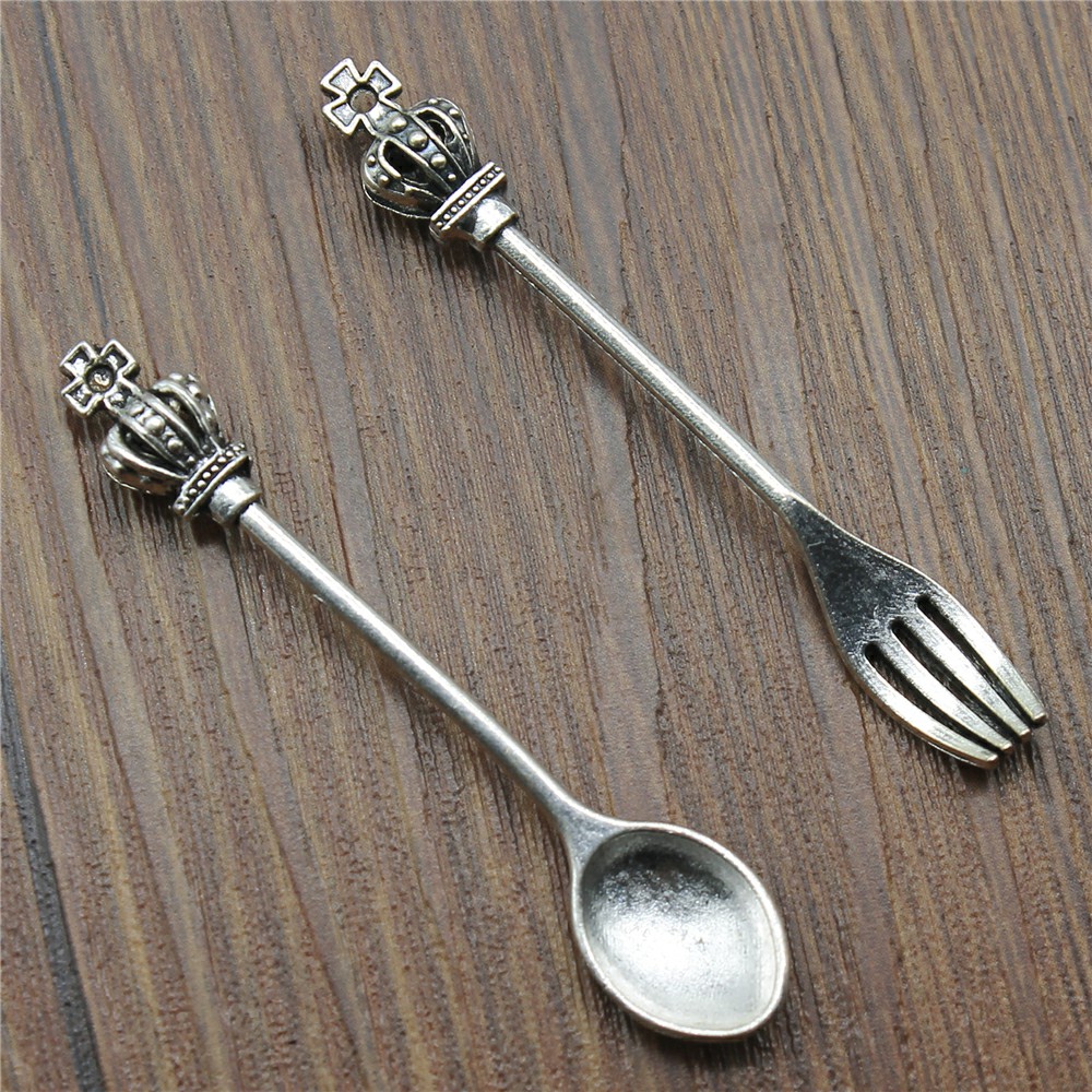 10pcs Antique Silver Color Cro - Vintage Collectible Spoons recension och pris