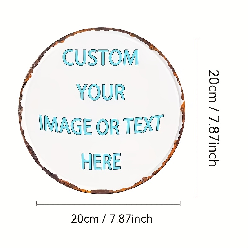 Custom Round Metal Tin Sign, P - Vintage Collectible Plates recension och pris